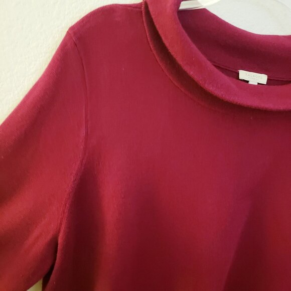 Talbots Berry Purple Wide Funnel Neck Cotton Knit Tunic Sweater Size 2X EUC - Picture 4 of 8